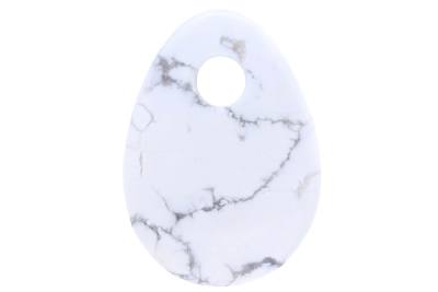 Magnesit weiß frontgebohrt Edelsteinanhänger Anhänger oval